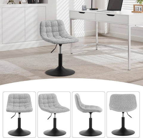 Rootz Set of 2 Makeup Stools - Bar Chairs - Comfortable Chenille - Ergonomic Support - 42.5 x 35 cm