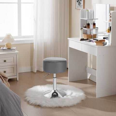 Rootz Swivel Bar Stool - Adjustable Breakfast Chair - Counter Stool - Faux Leather - 33.5cm Seat Diameter - 52-67cm Height - 38.5cm Base