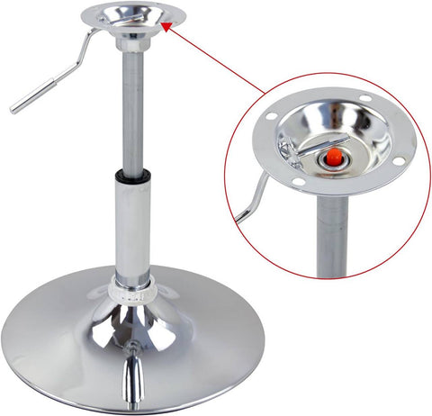 Rootz Swivel Bar Stool - Low Profile Chair - Adjustable Height Stool - Faux Leather - 33.5 cm Seat - 52-67 cm Height - 38.5 cm Base