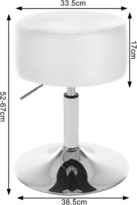 Rootz Bar Stool Set - Swivel Chairs - Adjustable Height - Comfortable Cushion - 33.5cm Seat - Rust-Proof Metal - 52-67cm - 38.5cm Base