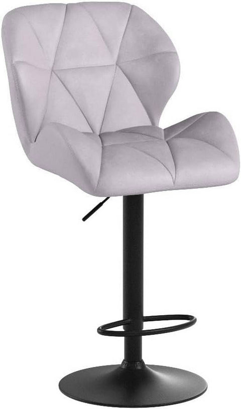 Rootz Velvet Bar Stool - Counter Stool - Adjustable Bar Chair - Ergonomic Design - Robust Construction - Non-Slip Base - 94cm-116cm x 50cm x 40cm