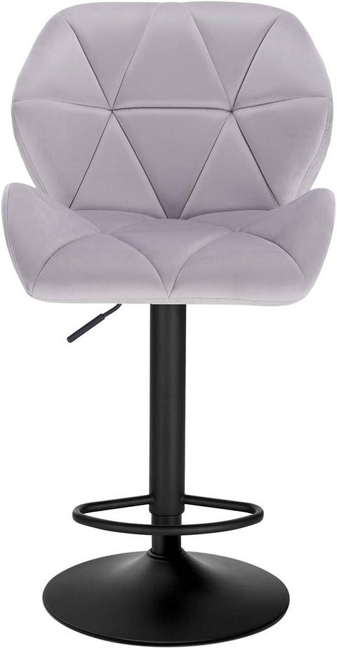 Rootz Velvet Bar Stool - Counter Stool - Adjustable Bar Chair - Ergonomic Design - Robust Construction - Non-Slip Base - 94cm-116cm x 50cm x 40cm