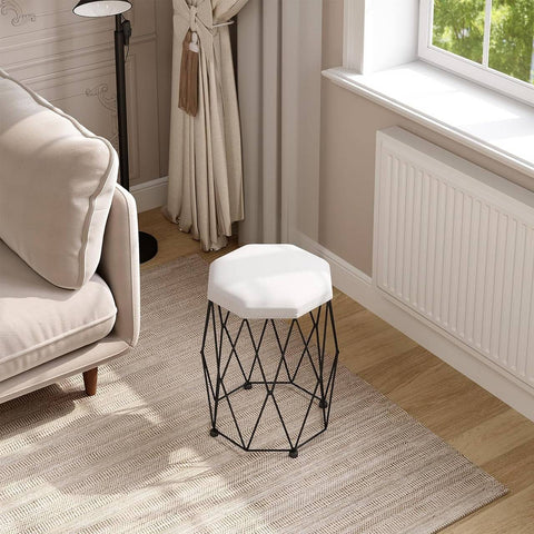 Rootz Makeup Stool - Vanity Chair - Dressing Room Stool - Soft Padded Seat - Sturdy Metal Frame - Anti-Slip Design - 30cm x 44.5cm x 30cm