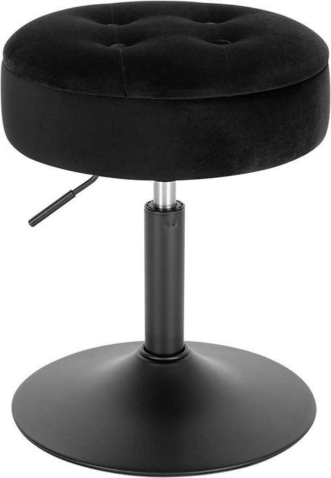 Rootz Adjustable Velvet Bar Stool - Counter Chair - Swivel Seat - Durable & Comfortable - Multifunctional with Storage - Adjustable Height 49.5cm-65cm - 39.5cm Seat Diameter