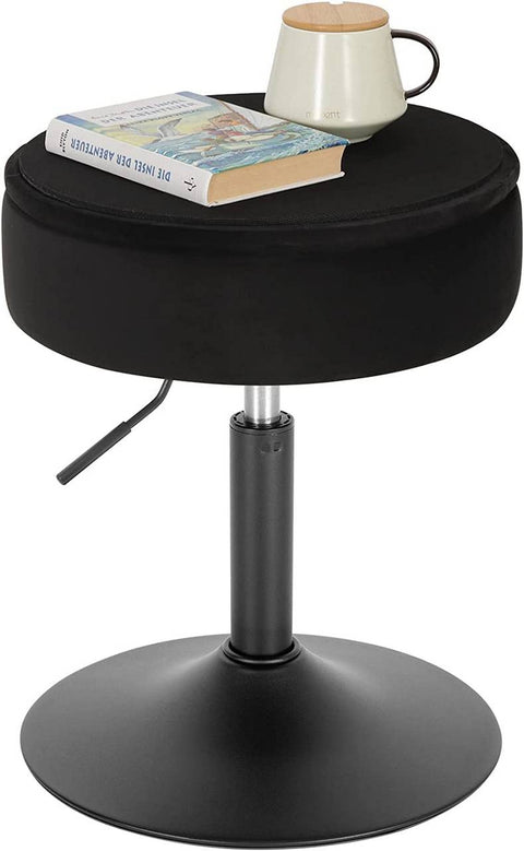 Rootz Adjustable Velvet Bar Stool - Counter Chair - Swivel Seat - Durable & Comfortable - Multifunctional with Storage - Adjustable Height 49.5cm-65cm - 39.5cm Seat Diameter