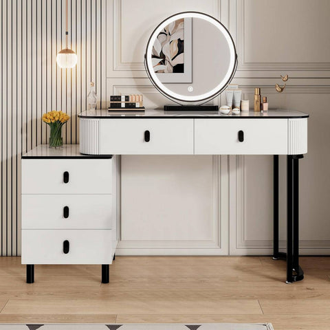 Rootz Dressing Table Set - Makeup Vanity - Cosmetic Desk - Ample Storage - 100cm x 126cm x 40cm