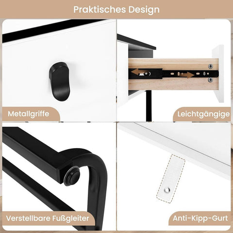 Rootz Dressing Table Set - Makeup Vanity - Cosmetic Desk - Ample Storage - 100cm x 126cm x 40cm