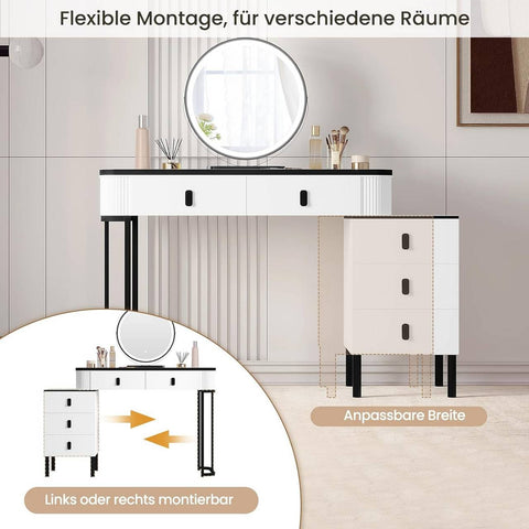 Rootz Dressing Table Set - Makeup Vanity - Cosmetic Desk - Ample Storage - 100cm x 126cm x 40cm