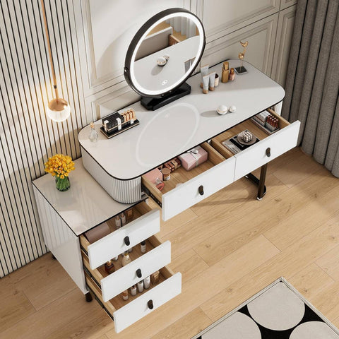 Rootz Dressing Table Set - Makeup Vanity - Cosmetic Desk - Ample Storage - 100cm x 126cm x 40cm