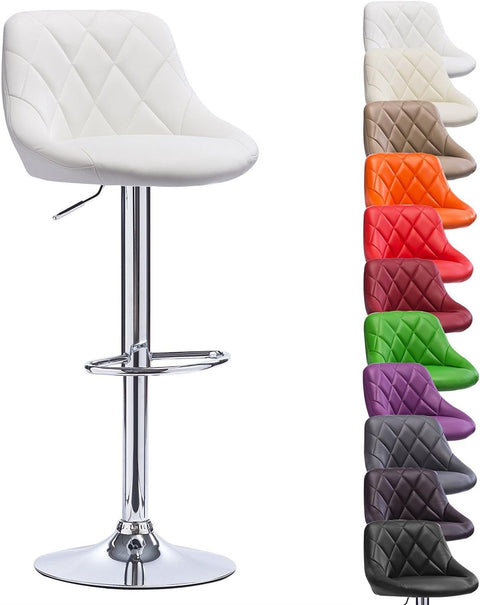 Rootz Adjustable Faux Leather Bar Stool - Counter Stool - Swivel Barstool - Height Adjustable - 360° Swivel - Comfortable Padding - 84cm-106cm x 38cm x 35cm