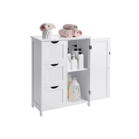 Rootz Bathroom Cabinet - Storage Organizer - Cupboard - MDF - Clutter-Free Solution - Versatile Use - White - 60cm x 30cm x 81cm