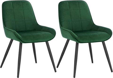 Rootz Set of 2 Velvet Dining Chairs - Accent Chairs - Upholstered Chairs - Ergonomic Design - Floor Protection - Durable Structure - 81.5cm x 38cm x 43cm