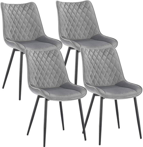 Rootz Velvet Dining Chairs - Elegant Chairs - Comfortable Seating - Durable, Ergonomic, Anti-Slip - 46cm x 40.5cm x 85.5cm