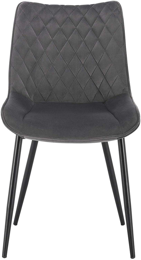 Rootz Velvet Dining Chairs Set of 4 - Elegant Chairs - Comfortable Seating - Durable Construction - Easy Assembly - Velvet and Metal - 46 x 40.5 cm Seat Size