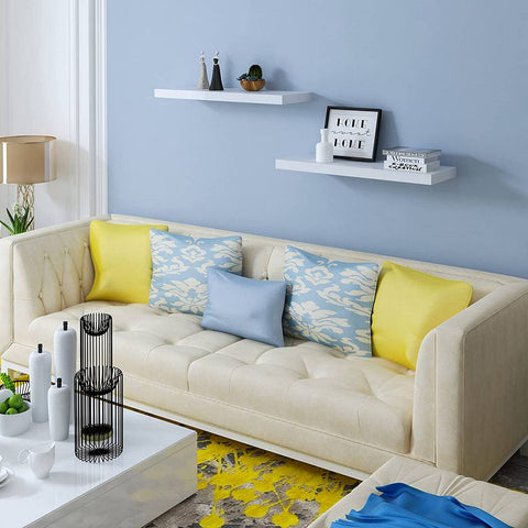 Rootz Set of 4 Wall Shelves - Hanging Shelves - Display Shelves - Moisture Resistant - Durable - Stylish - 90cm x 22.9cm x 3.8cm Each