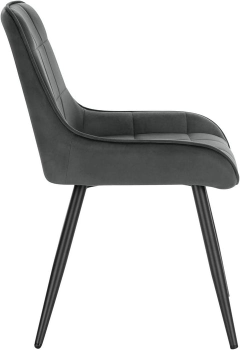 Rootz Set of 4 Dining Chairs - Velvet Accent Chairs - Upholstered Chairs - Ergonomic Design, Durable & Floor Protection - 81.5cm x 38cm x 43cm