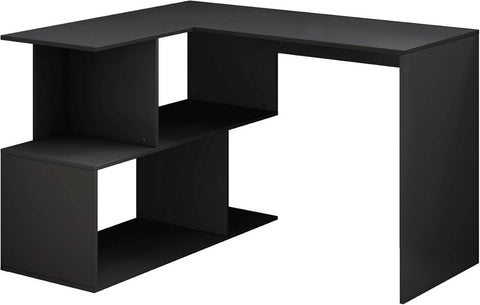 Rootz L-Shaped 2-in-1 Desk Shelf - Computer Table - Gaming Station - E1 Wood Material - 100cm x 77cm x 120cm
