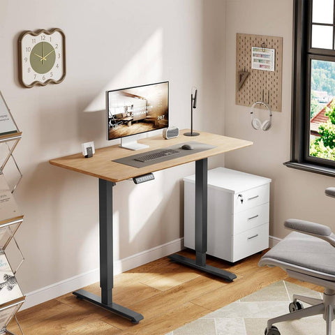 Rootz Adjustable Electric Desk Frame - Ergonomic Workstation - Motorized Table Base - USB Port - 72-120cm x 90-135cm x 55.5cm