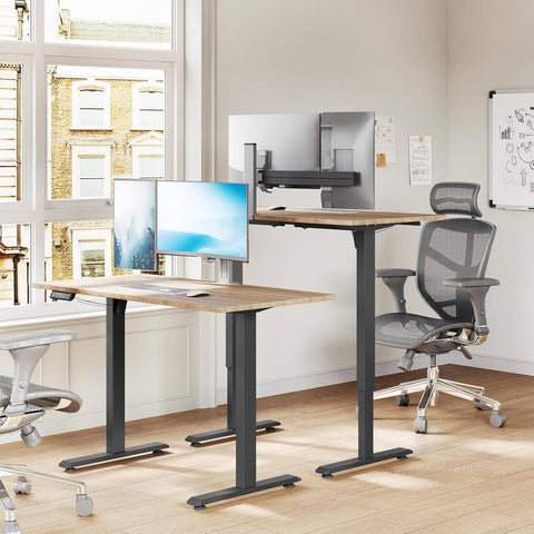 Rootz Adjustable Electric Desk Frame - Ergonomic Workstation - Motorized Table Base - USB Port - 72-120cm x 90-135cm x 55.5cm