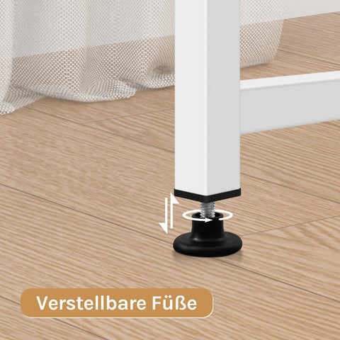 Rootz Desk with Metal Frame - Office Desk - Work Table - Spacious Desktop - 140x75x60cm - White