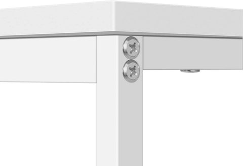 Rootz Desk with Metal Frame - Office Desk - Work Table - Spacious Desktop - 140x75x60cm - White