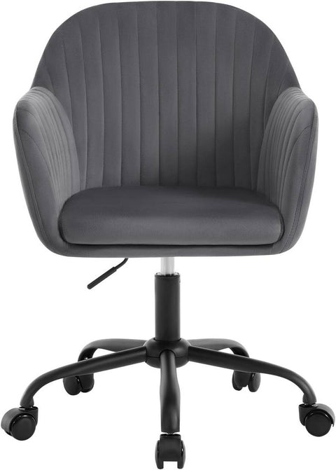 Rootz Ergonomic Office Chair - Desk Chair - Velvet Seat - Optimal Support - 58cm x (79.5-87cm) x 58.5cm - Grey