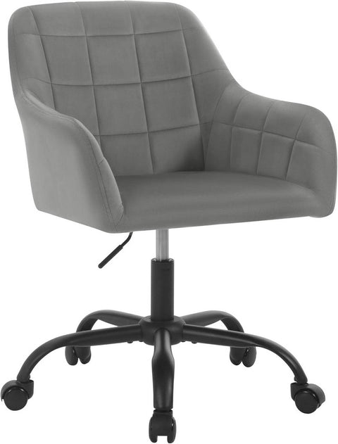Rootz Ergonomic Office Chair - Velvet Desk Chair - Swivel Chair - High-Density Foam - Adjustable Height - 58cm x (77-85cm) x 60.5cm