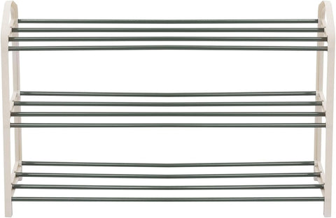 Rootz 3-Layer Shoe Rack - Storage Organizer - Shoe Shelf - High-Quality Steel-Plastic - Water-Repellent - Large Capacity - 19.5cm x 79cm x 45cm