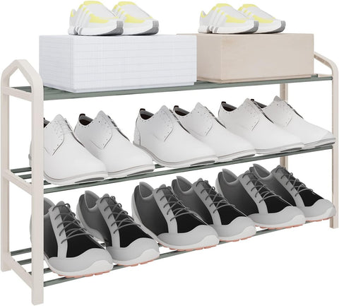 Rootz 3-Layer Shoe Rack - Storage Organizer - Shoe Shelf - High-Quality Steel-Plastic - Water-Repellent - Large Capacity - 19.5cm x 79cm x 45cm