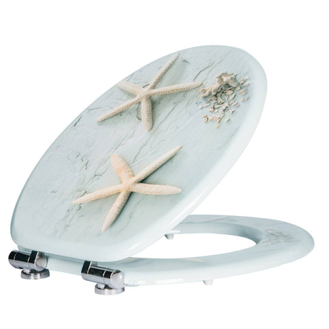 Rootz Premium Soft-Close Toilet Seat - Antibacterial Toilet Lid - Quiet-Close Seat - Hygienic, Durable, Easy Installation - MDF, Zinc Alloy, Stainless Steel - 37.8cm x 43.8cm