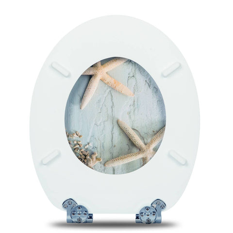 Rootz Premium Soft-Close Toilet Seat - Antibacterial Toilet Lid - Quiet-Close Seat - Hygienic, Durable, Easy Installation - MDF, Zinc Alloy, Stainless Steel - 37.8cm x 43.8cm