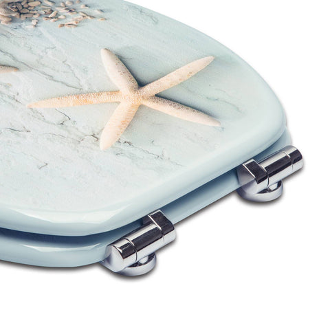 Rootz Premium Soft-Close Toilet Seat - Antibacterial Toilet Lid - Quiet-Close Seat - Hygienic, Durable, Easy Installation - MDF, Zinc Alloy, Stainless Steel - 37.8cm x 43.8cm