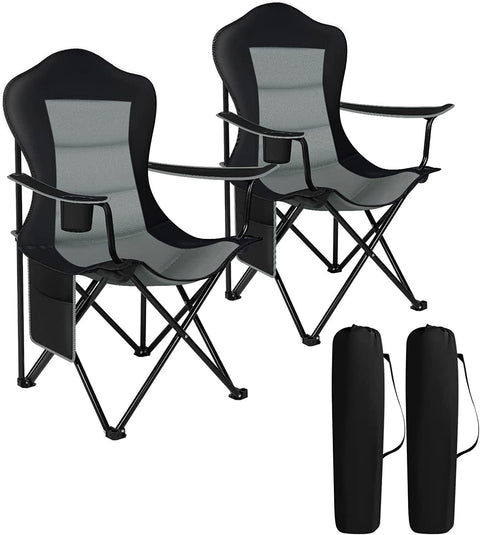 Rootz Ultralight Folding Chair - Portable Chair - Travel Chair - Durable 600D Oxford Fabric - Easy Transport - Enhanced Comfort - Cup Holder - 84cm x 110cm x 62cm