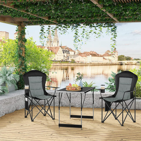 Rootz Ultralight Folding Chair - Portable Chair - Travel Chair - Durable 600D Oxford Fabric - Easy Transport - Enhanced Comfort - Cup Holder - 84cm x 110cm x 62cm