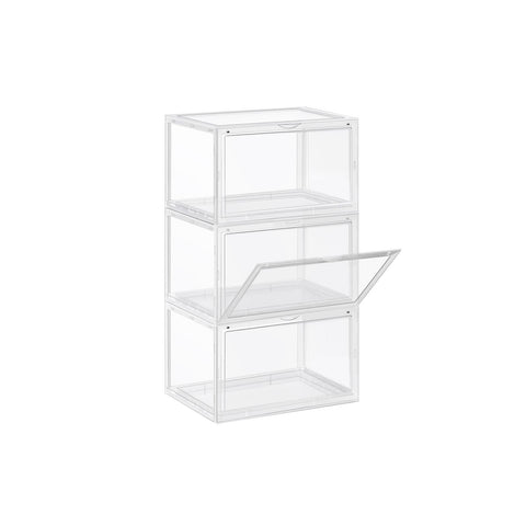 Rootz Shoe Box Set - Storage Containers - Plastic Containers - Clear Boxes - Organization Solution - 33cm x 23cm x 13cm