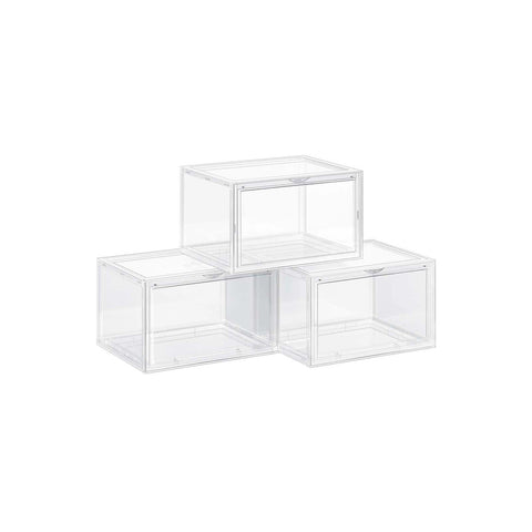 Rootz Shoe Box Set - Storage Containers - Plastic Containers - Clear Boxes - Organization Solution - 33cm x 23cm x 13cm