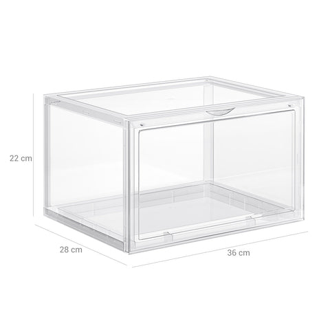 Rootz Shoe Box Set - Storage Containers - Plastic Containers - Clear Boxes - Organization Solution - 33cm x 23cm x 13cm
