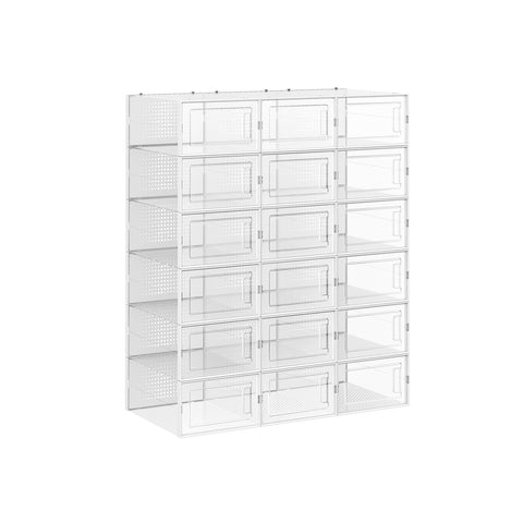 Rootz 18-delige set schoenendozen - schoenenopslagcontainers - schoenorganizers - efficiënte schoenenorganisatie - stofvrije opslag - ruimtebesparende oplossing - transparante behuizing - 33,3 cm x 23 cm x 14 cm