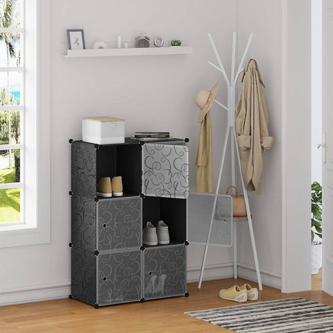 Rootz Stackable Shoe Storage Shelf - DIY Storage Shelves - Modular Cube Organizer - Durable Storage - 35 x 35 x 35 cm