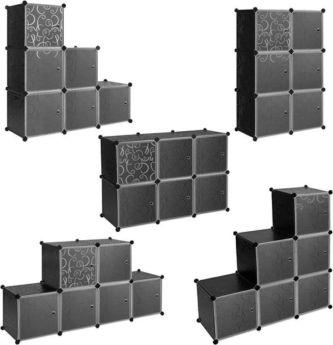 Rootz Stackable Shoe Storage Shelf - DIY Storage Shelves - Modular Cube Organizer - Durable Storage - 35 x 35 x 35 cm