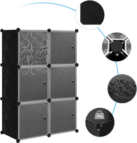 Rootz Stackable Shoe Storage Shelf - DIY Storage Shelves - Modular Cube Organizer - Durable Storage - 35 x 35 x 35 cm