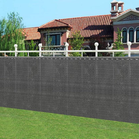 Rootz HDPE Knit Privacy Fence Screen - Shade Screen - UV Protection - Durable, Tear-Resistant, Easy Installation - Anthracite - Multiple Sizes Available
