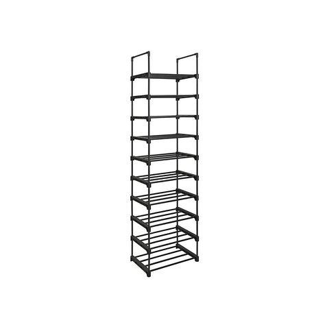 Rootz 10 Shelf Shoe Rack - Shoe Organizer - Shoe Storage - Space-Saving Design - Reinforced Iron Pipes - DIY Assembly - 45cm x 30cm x 174cm
