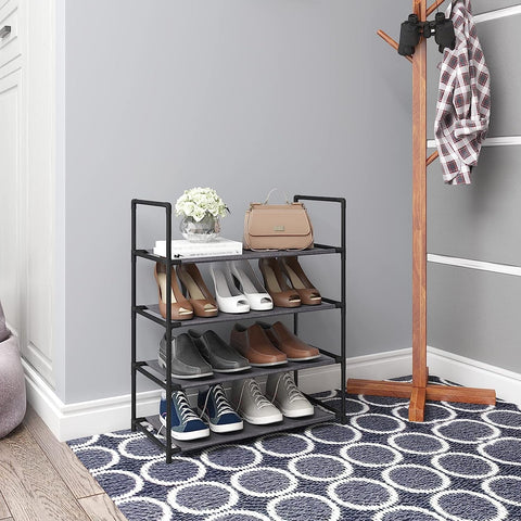 Rootz Shoe Rack - 12-Pair Shoe Organizer - Space-Saving Shoe Shelf - High-Quality Steel-Plastic - Large Capacity - 60cm x 28cm x 71cm