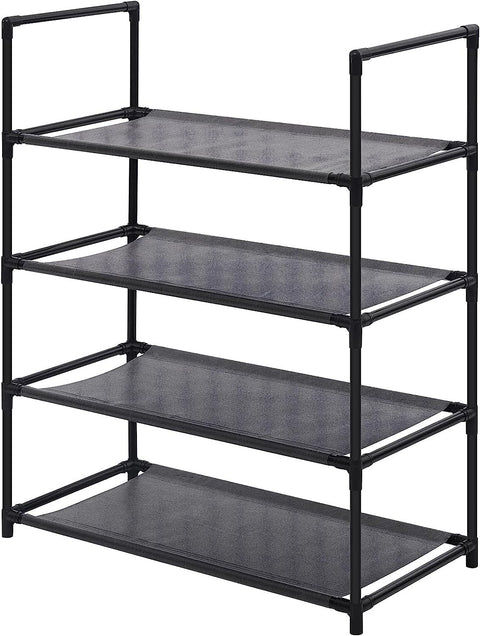 Rootz Shoe Rack - 12-Pair Shoe Organizer - Space-Saving Shoe Shelf - High-Quality Steel-Plastic - Large Capacity - 60cm x 28cm x 71cm