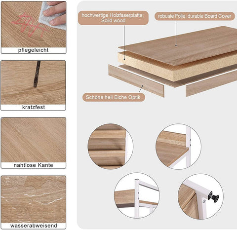 Rootz Multifunctioneel Kledingrek - Kledingorganisator - Opbergplank - Ruimtebesparend ontwerp - Duurzaam en milieuvriendelijk - Verstelbare functies - 60 cm x 40 cm x 170 cm