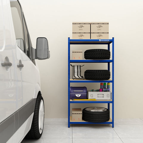 Rootz Heavy-Duty Steel Shelf - Garage Shelf - Metal Storage Rack - High Load-Bearing Capacity - 150cm x 75cm x 30cm