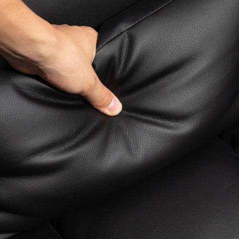 Rootz Office Chair - Ergonomic Swivel - Adjustable Chair - Lumbar Support - Black Synthetic Leather - 69cm x 110cm x 85-93cm