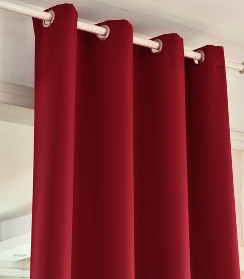 Rootz 1 Piece Red Curtain - Opaque Drapery - Energy-Saving Window Treatment - 100% Polyester - 135cm x 245cm