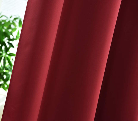 Rootz 1 Piece Red Curtain - Opaque Drapery - Energy-Saving Window Treatment - 100% Polyester - 135cm x 245cm